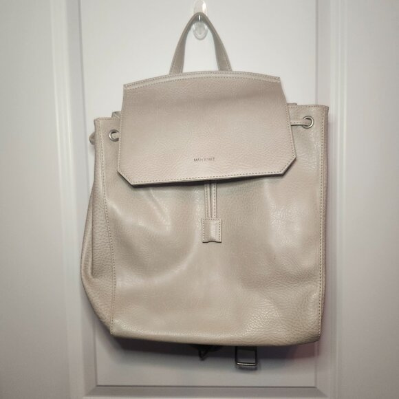 Matt & Nat Mumbai Vegan Leather Backpack in Koala Matte - Picture 3 of 5